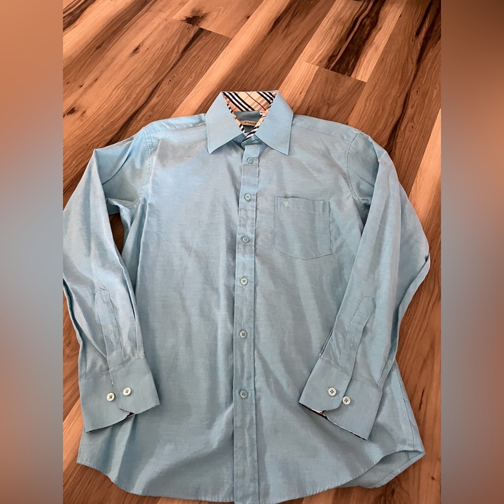 Burberry London  long sleeve blue button shirt nova Size 16 1/2-41